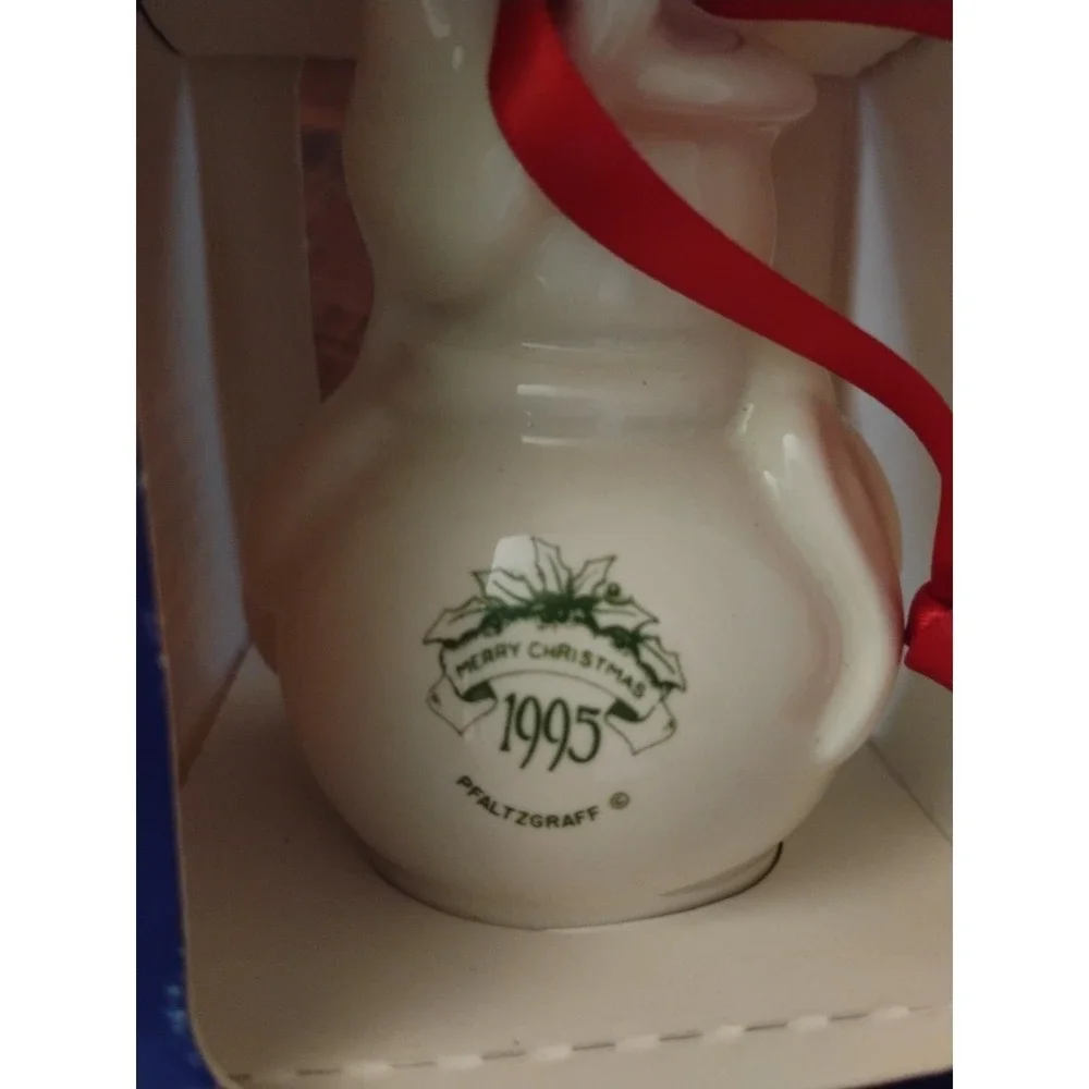 Vintage NEW 1995 Pfaltzgraff Holly Joy  Snowman Bell 5